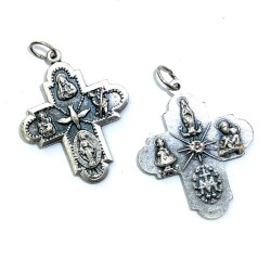 2x Silver Coloured Metal Cross Charms